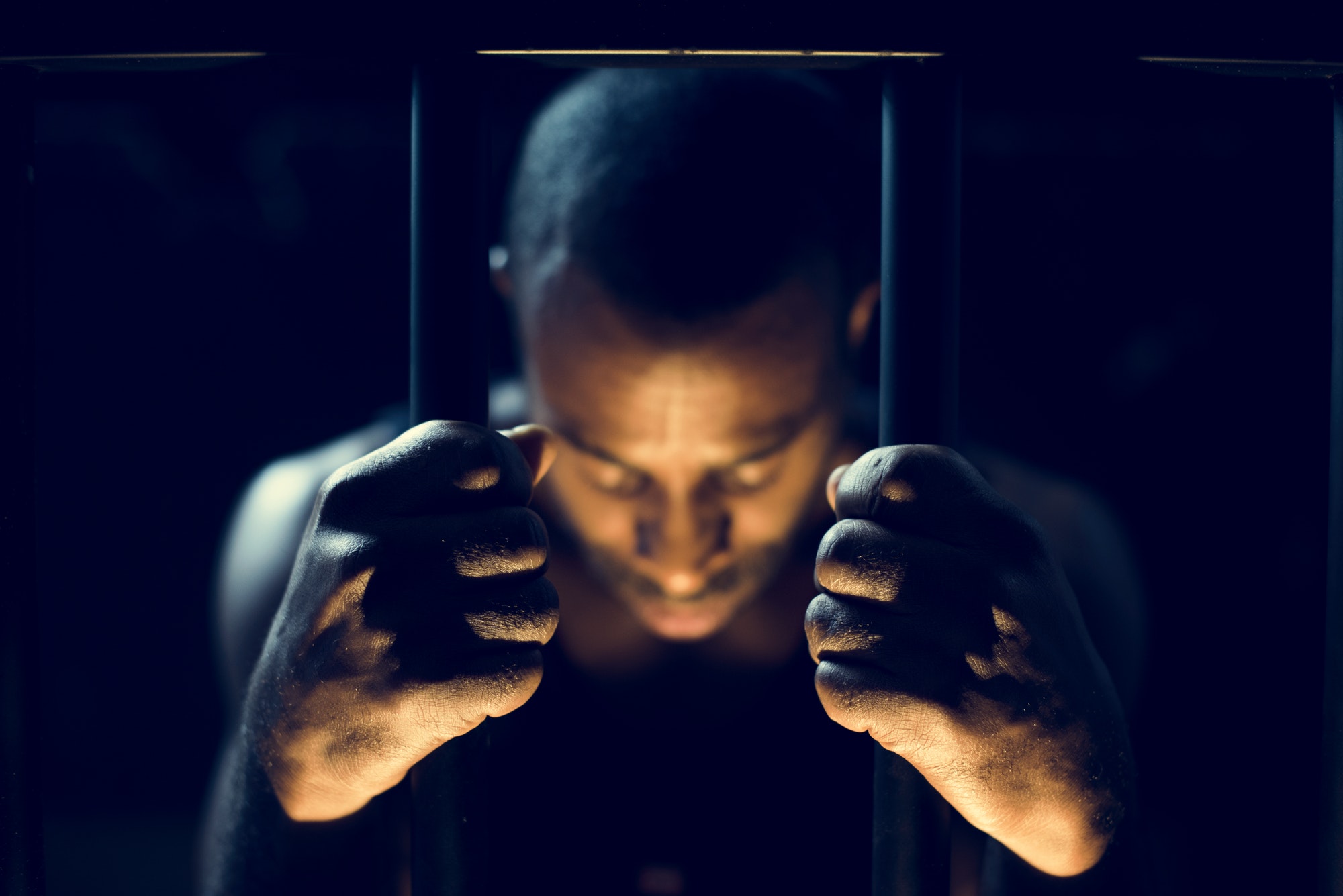 African descent man in prison